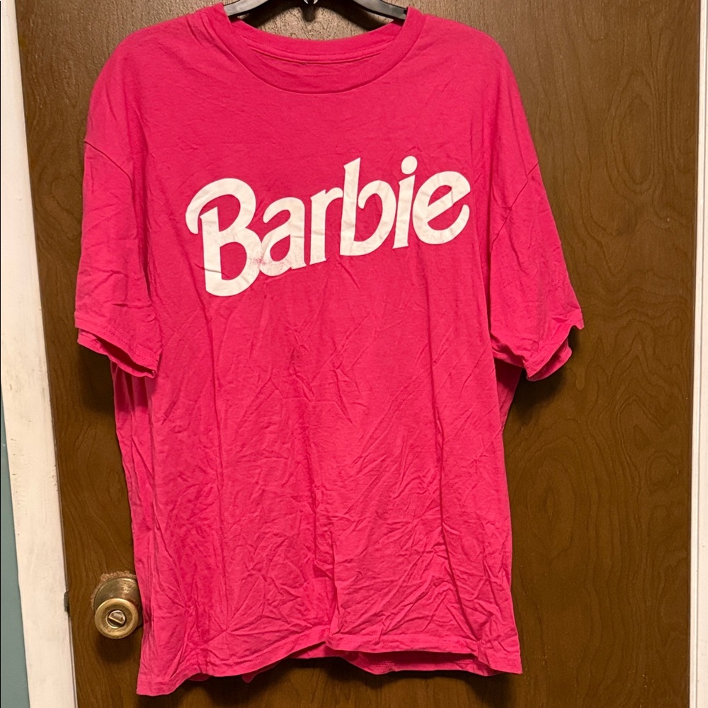 Barbie Hot Pink Tee with White Logo Size XL